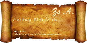 Zsolnay Alfréda névjegykártya